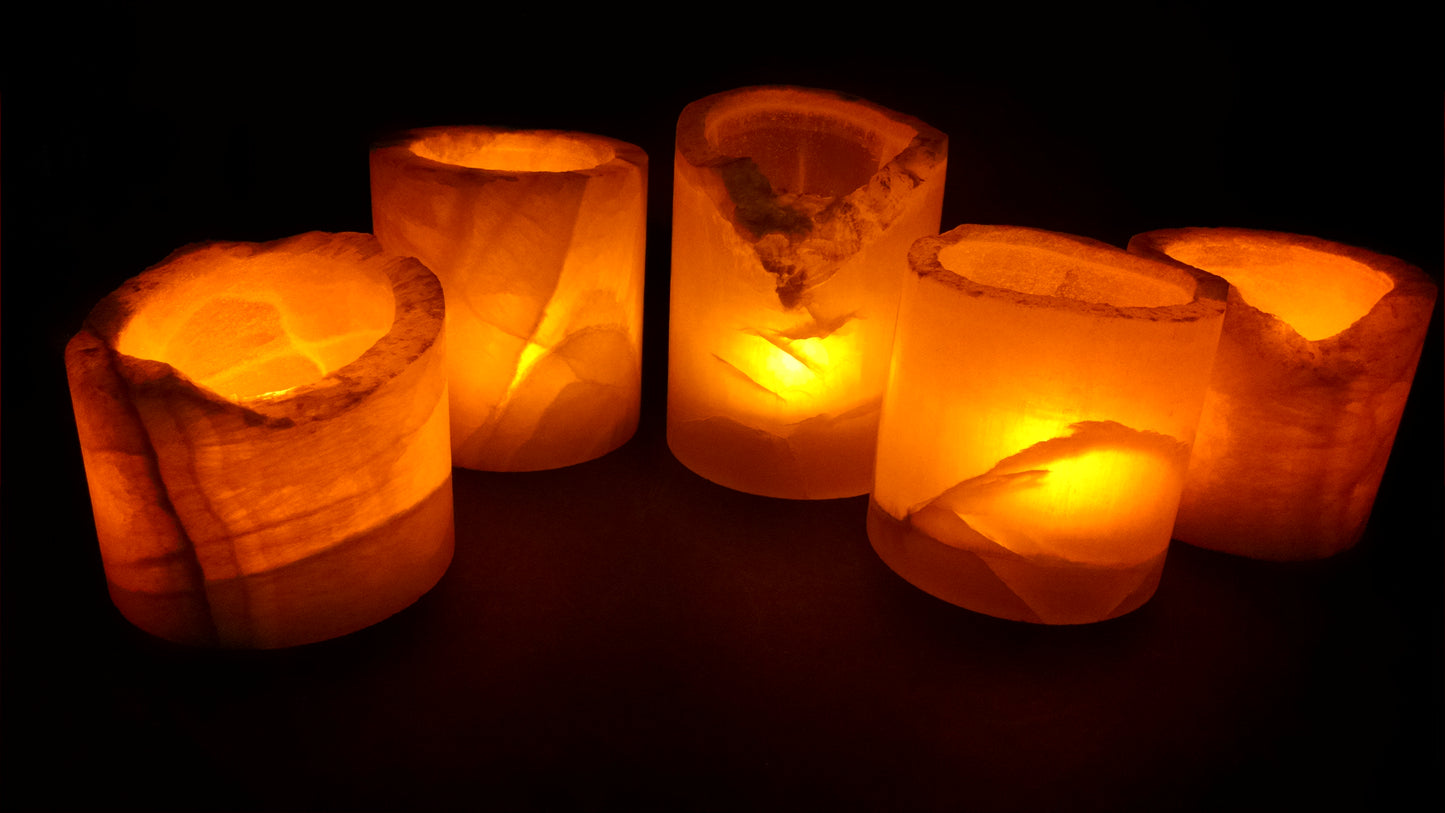 Gratitude - Size 4” Wide Thin fits 3 tealight and Tall Thin Wine Bottles